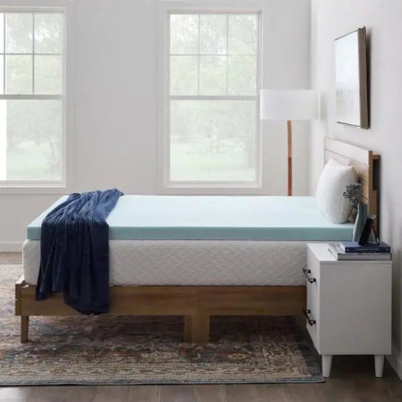 LUCID Twin XL 3" Gel & Aloe Infused Mattress Topper - Picture 2 of 6